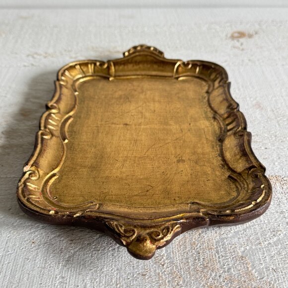 Mid Century Gold Gilt Vanity Tray - Gumps Tray - Made in Italy - Picture 5 of 9